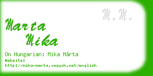 marta mika business card