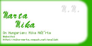 marta mika business card